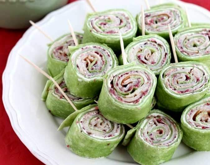 Cranberry Turkey Pinwheels