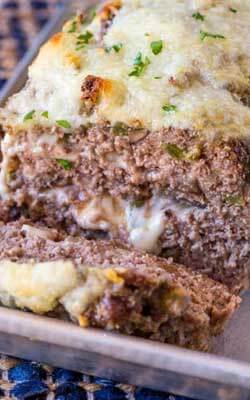 Philly Cheesteak Stuffed Meatloaf