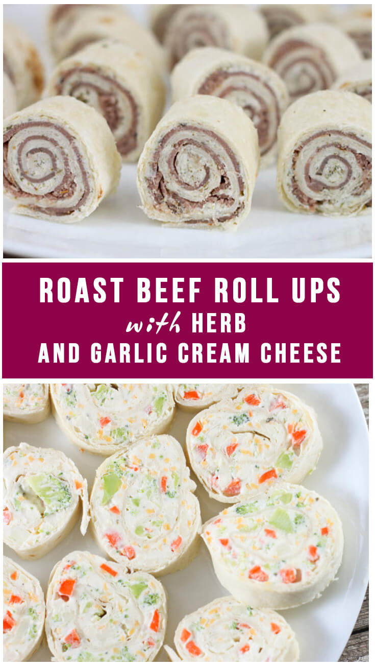 Roast Beef Roll Ups with Herb and Garlic Cream Cheese