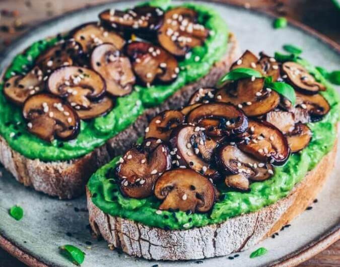 Avocado Toast with Garlic Mushrooms
