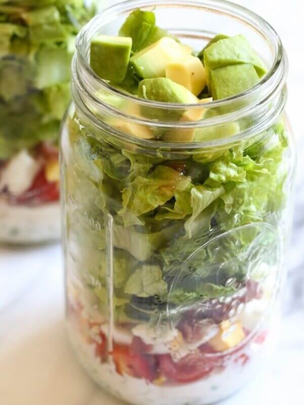Cobb Salad in a Jar with Buttermilk Ranch
