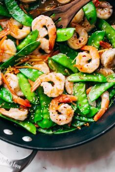 10 Minute Ginger Shrimp Snow Pea Stir Fry - 25 Savory Recipes For Shrimp Stir Fry