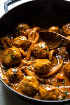 30 Minute Coconut Curry Chicken Meatballs - 30 Stunning Dishes Made with Chicken Meatballs