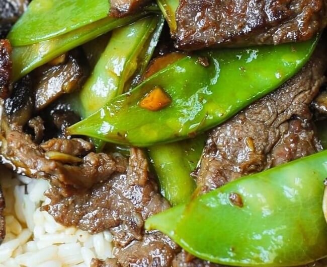 Asian Beef with Mushrooms & Snow Peas