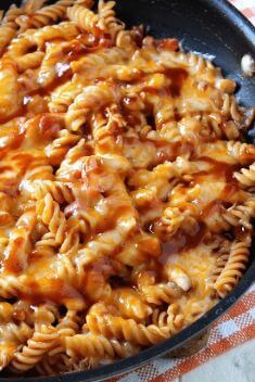 BBQ Cheesy Chicken Pasta - 30 Incredibly Addictive BBQ Chicken Dishes