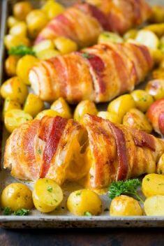Bacon Wrapped Stuffed Chicken Breast Sheet Pan - 30 Incredibly Good Sheet Pan Chicken Dinner