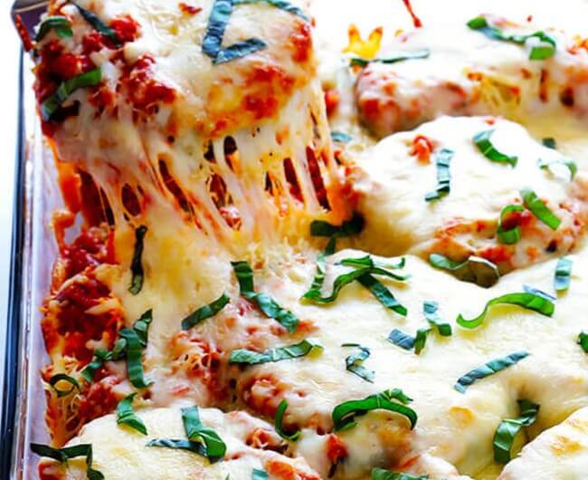 Baked Eggplant Parmesan and Mozzarella