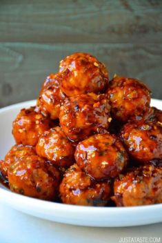 Baked Orange Chicken Meatballs - 30 Stunning Dishes Made with Chicken Meatballs