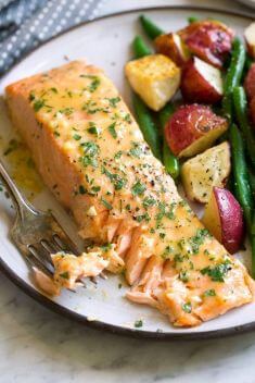 Baked Salmon with Buttery Honey Mustard Sauce - 30 Easy Yet Incredibly Good Dinners