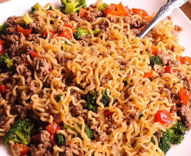 Beef and Ramen Noodle Stir Fry