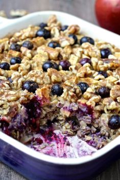 Blueberry Apple Walnut Baked Oatmeal - 30 “Must-Save” Recipes For Baked Oatmeal