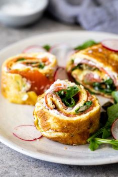 Boursin Smoked Salmon Omelet Roll - 25 Amazing Salmon Breakfast Recipes