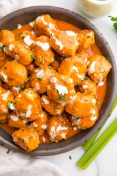 Buffalo Chicken Meatballs rv - 30 Stunning Dishes Made with Chicken Meatballs