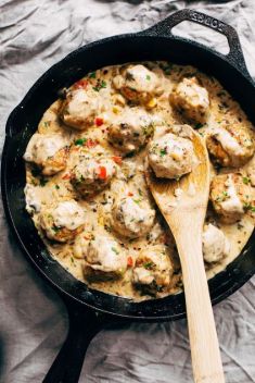 Cajun Chicken Meatballs In Tasty Cream Sauce - 30 Stunning Dishes Made with Chicken Meatballs