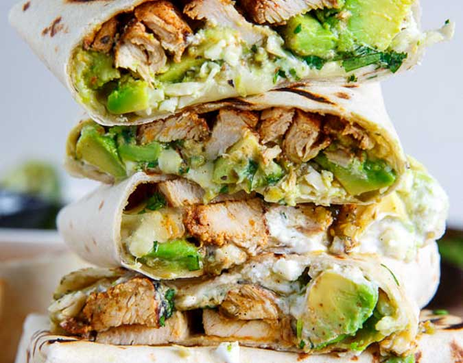 Chicken And Avocado Burritos