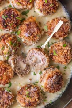Chicken Cordon Bleu Meatballs - 30 Stunning Dishes Made with Chicken Meatballs