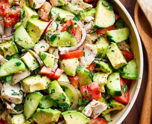 Chicken Cucumber Avocado Salad