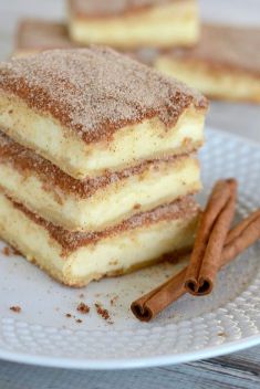 Churro Cheesecake Bars - 30 Stunning Mexican Desserts and Snacks