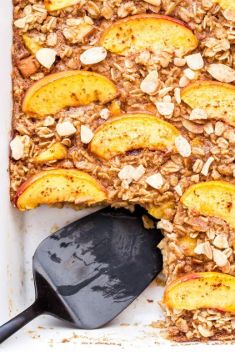 Cinnamon Peach Almond Baked Oatmeal - 30 “Must-Save” Recipes For Baked Oatmeal