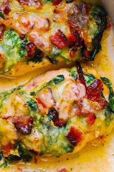 Creamed Spinach and Bacon Chicken Bake - 30 Incredibly Good Recipes For Chicken Breasts