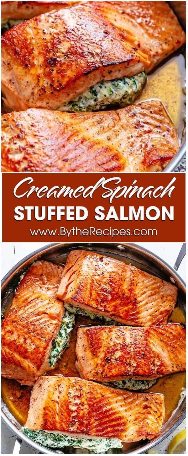 Creamed Spinach–Stuffed Salmon