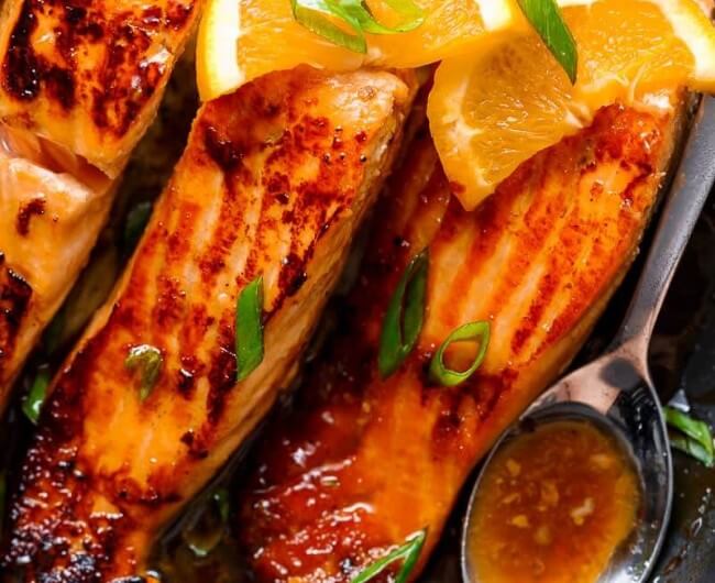 Crispy Honey Orange Glazed Salmon