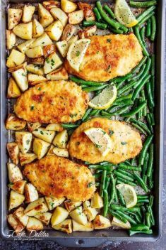 Crispy Parmesan Baked Chicken Milanese Veggies - 30 Incredibly Good Sheet Pan Chicken Dinner