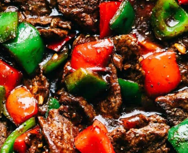 Cubed Peppers with Steak Stir Fry