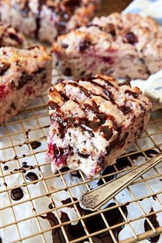Dark Chocolate Cherry Scones with Chocolate Cherry Sauce - 30 Healthy And Delicious Breakfast Scones