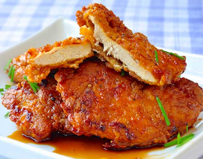 Double Crunch Honey Garlic Pork Chops