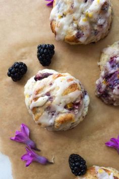 Earl Grey Blackberry Scones with Lemon Glaze - 30 Healthy And Delicious Breakfast Scones