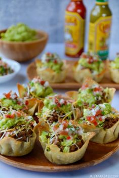 Easy Taco Salad Cups - 20 "Irresistible" Mexican Appetizers