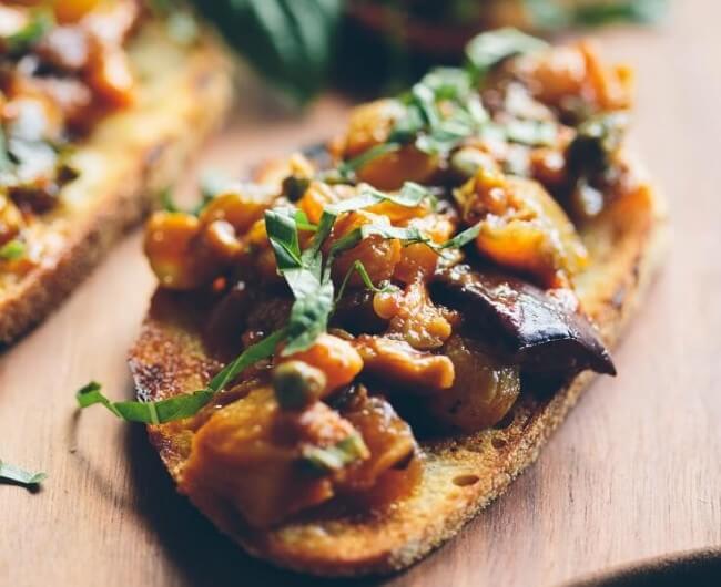 Eggplant Caponata with Bread