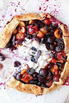 Fresh Cherry Galette with Basil and Cream - 30 “Crave-Worthy” Fruit Galettes