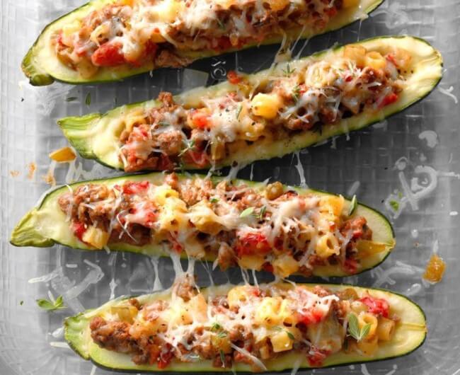 Garden-Stuffed Zucchini Boats