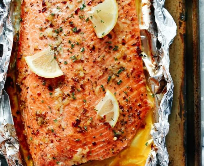 Garlic Butter Salmon in Foil