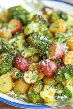 Garlic Parmesan Broccoli and Potatoes in Foil - 30 Best Healthy Garlic Vegetable Dishes