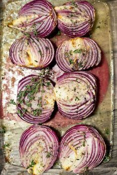 Garlic Roasted Red Onions - 30 Best Healthy Garlic Vegetable Dishes