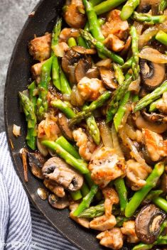 Ginger Chicken Mushroom Asparagus Stir Fry - 25 Appetizing Recipes For Mushroom Stir Fry