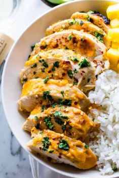 Gluten Free Chili Lime Mango Marinated Chicken Bowl - 30 “Must-Try” Recipes For Mango Chicken