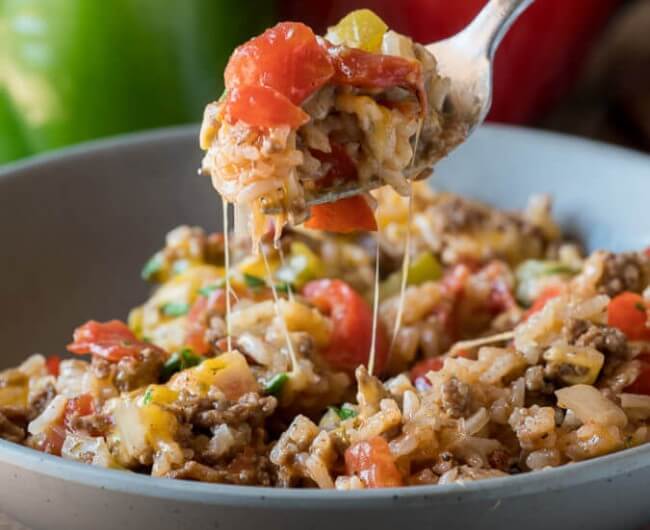 Ground Beef Stuffed Pepper Skillet