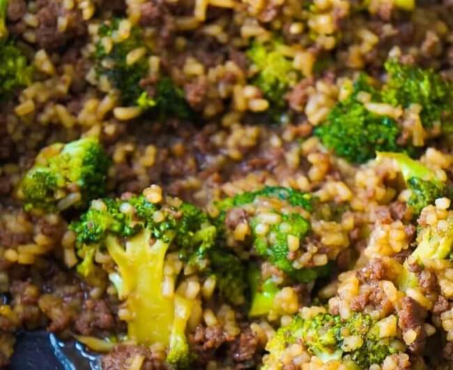 Ground Beef and Rice with Broccoli