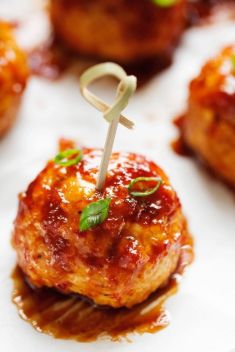 Hawaiian BBQ Chicken Meatballs - 30 Stunning Dishes Made with Chicken Meatballs