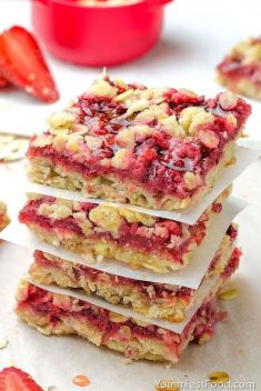Healthy Breakfast Strawberry Oatmeal Bars - 30 “Must-Save” Recipes For Baked Oatmeal