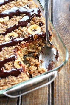 Healthy Chocolate Peanut Butter Banana Baked Oatmeal - 30 “Must-Save” Recipes For Baked Oatmeal