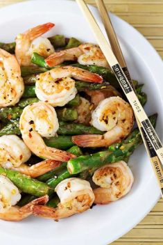 Healthy Shrimp Asparagus Stir Fry with Lemon Sauce - 25 Savory Recipes For Shrimp Stir Fry