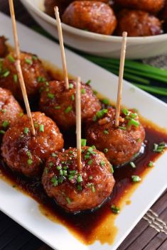 Honey Garlic Teriyaki Chicken Meatballs - 30 Stunning Dishes Made with Chicken Meatballs