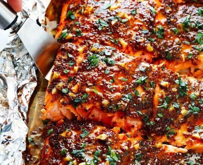 Honey Mustard Salmon in Foil