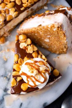 Hot Fudge Ice Cream Pie with Salted Peanut Butter Caramel - 30 "Beyond-Delicious" Cream Pies You Should Try