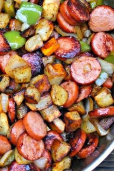 Kielbasa Pepper Onion and Potato Hash - 30 Kielbasa Recipes You Should Get On Hand